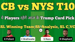 cb vs nys dream11 prediction | cb vs nys abu dhabi t10 league 2022 | dream11 team of today match