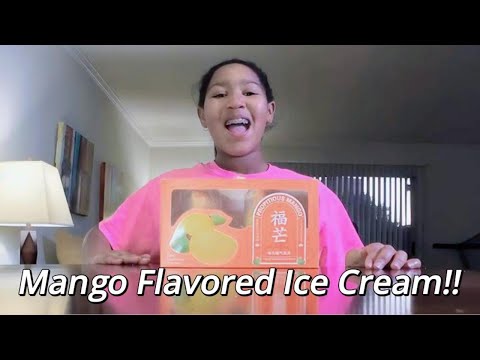 Try the new viral peach, mango and lemon ice cream with me!!