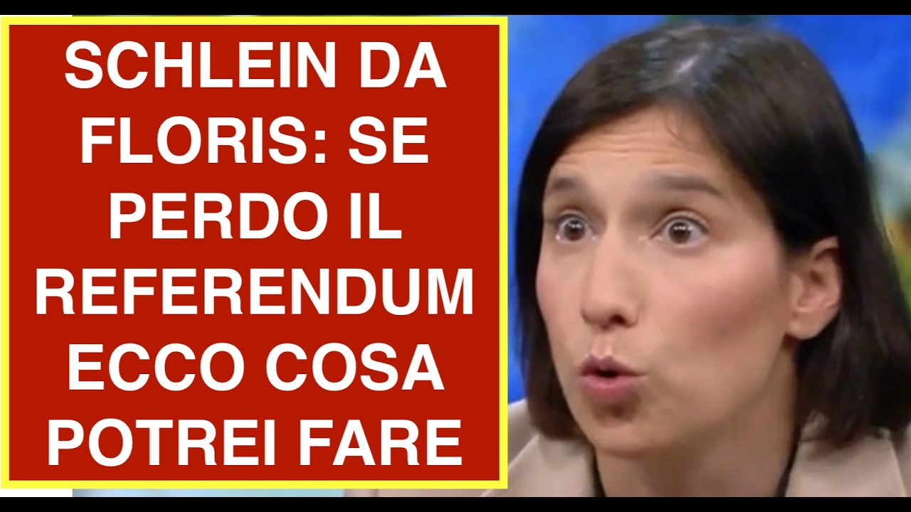 SCHLEIN DA FLORIS: SE PERDO IL REFERENDUM ECCO COSA POTREI FARE