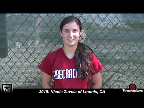 2019 Nicole Zuvela Catcher and Second Base Softball Skills Video - Norcal Firecrackers - Torres