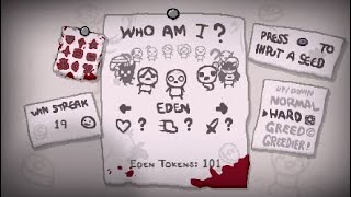 THE BINDING OF ISAAC AFTERBIRTH - EDEN TOKENS + 300