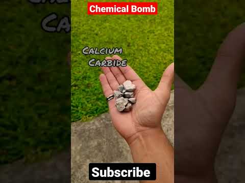 Chemical Bomb, calcium carbide with water, formation of acetylene gas, heat, energy #shorts #bomb