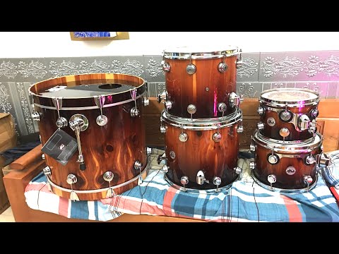 DW Collector's Exotic Burnt Toast fade over cedar SSC Shell Drum Set 2020/07- Part 1