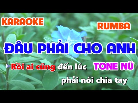 Karaoke Đâu Phải Cho Anh Tone nữ (rumba) karaoke Bất Hủ