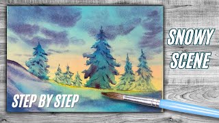 How To Paint a Snowy Scene in Watercolor