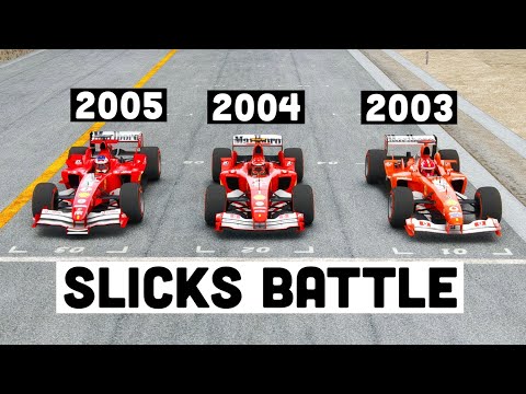 Ferrari F1 2004 SLICKS TYRES vs Ferrari F1 2005 SLICKS TYRES vs Ferrari F1 2003 SLICKS TYRES