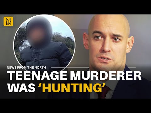 Moment teenage killer 'HUNTS' for victim before murdering 12-year-old schoolboy in random attack