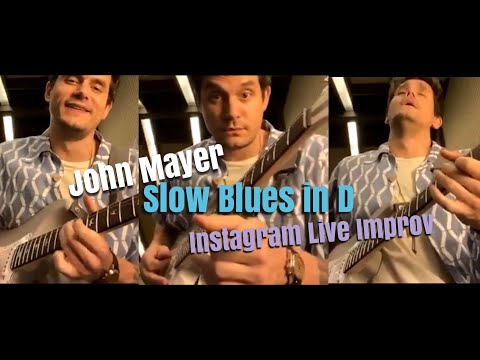 John Mayer Plays Slow Blues in D (using a Spotify backing track)