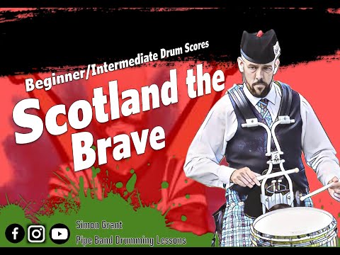 🥁Scotland the Brave with Chanter🥁. Beginner snare drum scores.