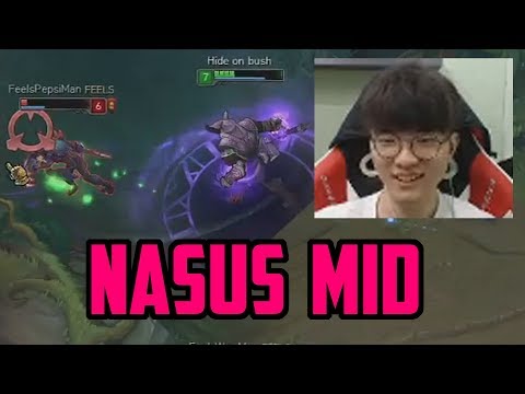 CRAZY NASUS MID - SKT Faker Stream Highlights (LoL Preseason)