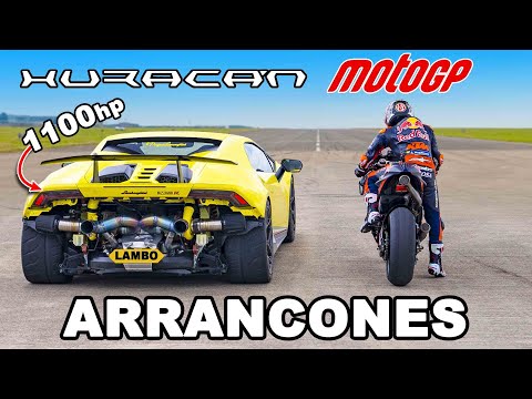 Motocicleta de MotoGP vs Huracán de 1,100hp: ARRANCONES