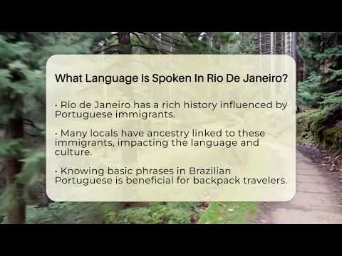 What Language Is Spoken In Rio De Janeiro? - Travel With A Backpack