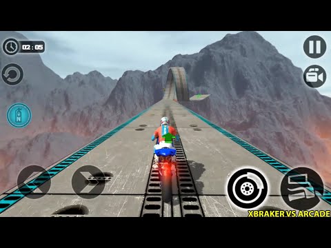 Impossible Moto Bike Tracks 3D: Blue Bike Driving Stunts SImulator Levels 6 to 10 - Android Gameplay