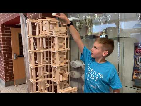 Impressive KEVA Planks Ball Run designed by middle schooler