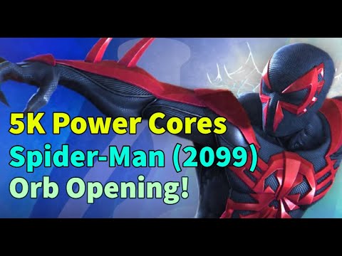 5K Power Cores! Spider-Man (2099) Orbs Opening! How Many? | Tangled Web Team | MARVEL Strike Force