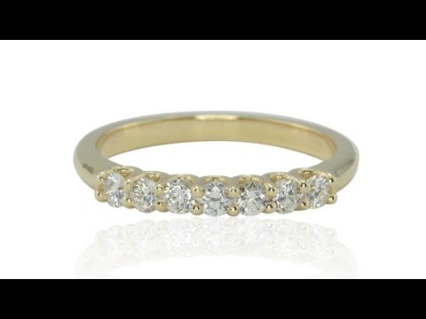 Seven Stone Diamond Wedding Band in 14k Yellow Gold LS4478