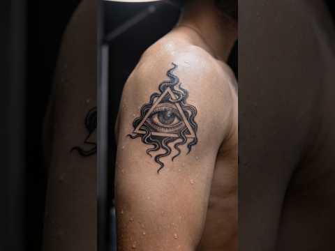 The All-Seeing Eye 👁️🔥 | Illuminati Shoulder Tattoo | Kamz Inkzone #shorts #tattoo #tattooideas