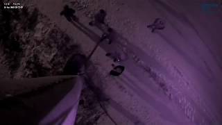 Снятие камеры видео наблюдения в одном из сибирских городов. За окном -13