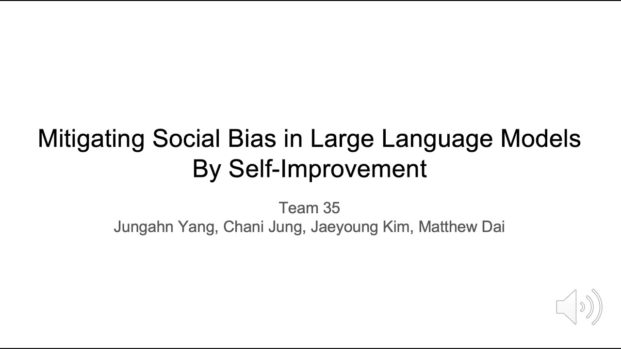 Mitigating Social Bias in Large Language Models By Self-Improvement (Team 35)