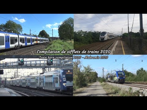 Compilation de sifflets de trains - Train horn compilation - Makromix 2020