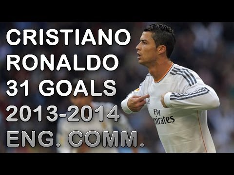 Cristiano Ronaldo All 31 Goals La Liga 2013-2014 with English Comm
