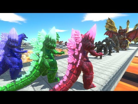 3X SPACEGODZILLA LAVA DEATH RUN - Animal Revolt Battle Simulator
