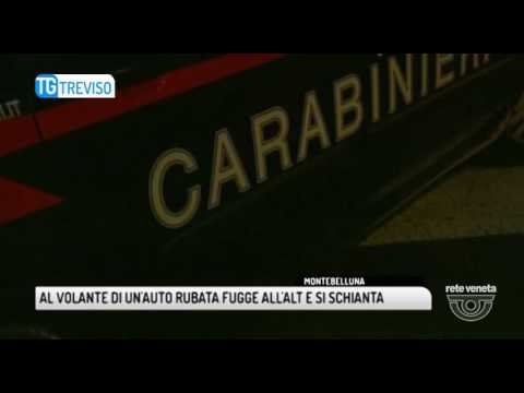 TG TREVISO (29/05/2017) - AL VOLANTE DI UN'AUTO RUBATA FUGGE ALL'ALT E SI SCHIANTA