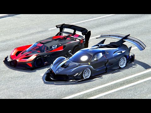 Ferrari FXX K GTR vs Bugatti Bolide GTR - Drag Race