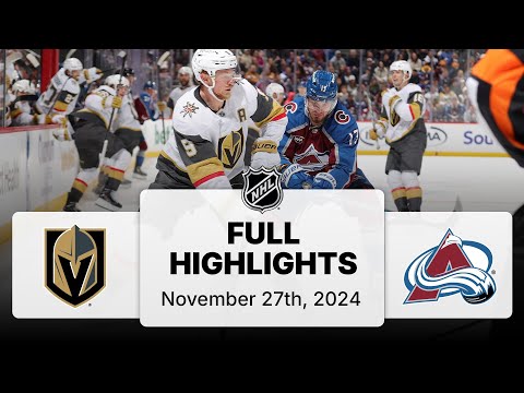 NHL Highlights | Golden Knights vs. Avalanche | November 27, 2024