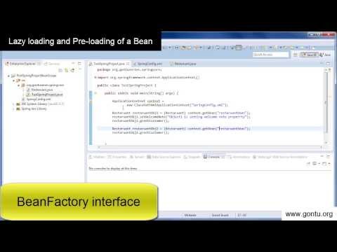 Spring Tutorial 11 - Lazy loading and Pre-loading of a Bean