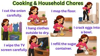 Daily English Sentences for Cooking and Home Activities | English Speaking Practice | Slow English