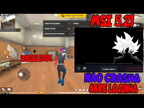 MELHOR MSI LITE PC FRACO 🔥VERSAO MSI 5.21 NAO CRASHA + MELHOR SENSI + FREE FIRE V7A + DESEMPENHO🚀