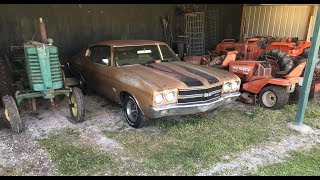 1970 SS CHEVELLE FOUND STORED IN A OPEN BARN 35 YEARS!!!