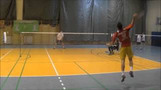 preview picture of video 'Badminton Stróża: Tomasz Matoga vs Adam Krok'