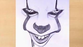 pennywise face pencildrawing/how to draw pennywise