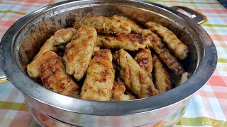 كباب الدجاج الهش بالمقلاة بأسهل طريقة-mushy chicken kabab