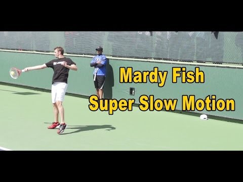 Mardy Fish Forehands And Backhands In Slow Motion - BNP Paribas Open 2013