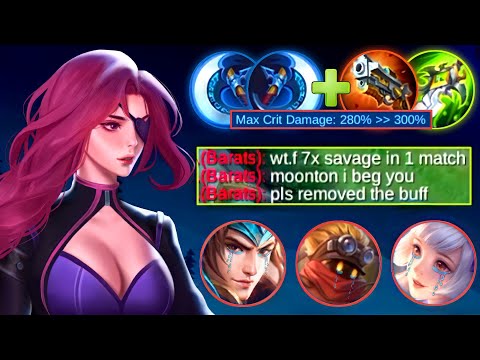 LESLEY BUFF IS HERE! (+300% CRITICAL HIT) + GLOBAL LESLEY BEST BUILDS & EMBLEMS = 7 SAVAGE IN 1 GAME