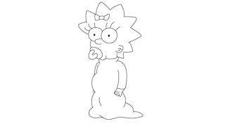 How to draw Maggie Simpson - Easy step-by-step drawing lessons for kids