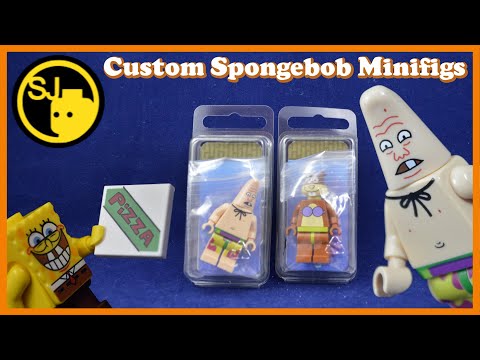 More Custom Lego SpongeBob Minifigures by SJBricks (Custom Lego Pinhead Larry and Sandy Cheeks)