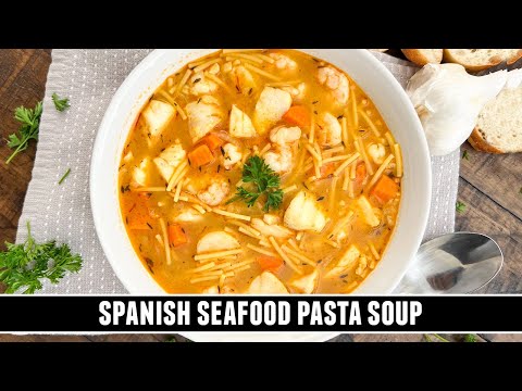 Spanish Seafood Pasta Soup | EASY & Delicious 30 Minute Recipe