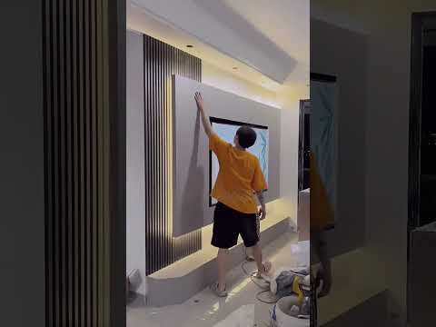 Embedded TV wall design #interiordesign #wallboard #buildingmaterials #walldecor