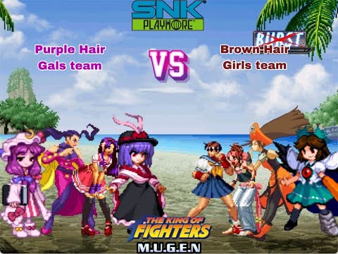 KOF MUGEN - The Purple Hair Gals team VS The Brown Hair Girls team - Violets V.S. Chocolate