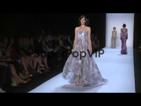 Models walk the runway at Badgley Mischka - Spring 2014 M...