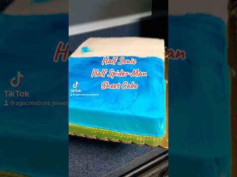 Cake Decorating Sonic & Spider-Man Half Sheet Buttercream Cake #cakedecorating #cakes #sheetcakes