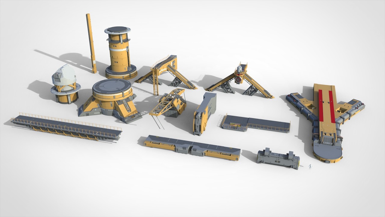 Kitbash o architekturze science-fiction 58 Model 3D