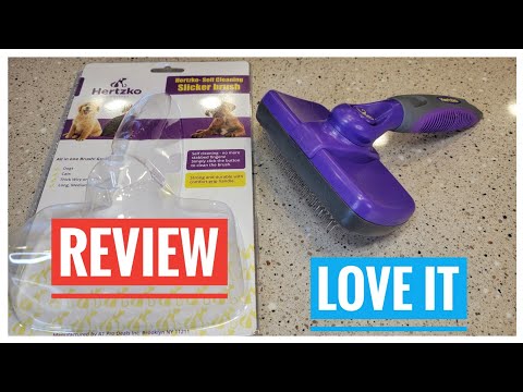 REVIEW HERTZKO Self Cleaning Brush for Dogs or Cats...