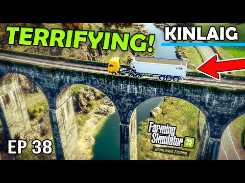 ACCIDENTALLY DROVE ONTO THE TRAIN VIADUCT! - Highlands Fishing | Farming Simulator 25 - Episode 38