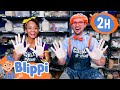 Blippi Meekah Make A Clay Pet Blippi Painting For Kids Moonbug Kids Art For Kids ️