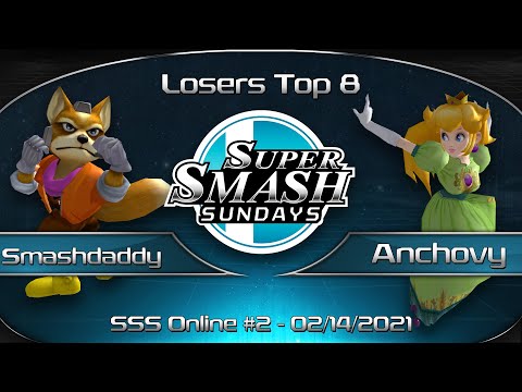 Super Smash Sundays Online #2 Smashdaddy (Fox) vs. Anchovy (Peach) - SSBM Top 8 Losers